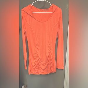 Marika long sleeve ruched hooded tee